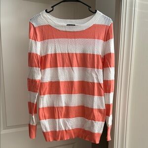 Express Coral and White Striped Sweatshirt Like New!!